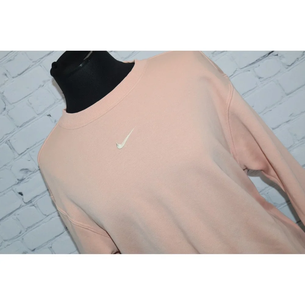 Nike Crewneck Sweatshirt Women XXS Peach Pink Oversized Mini Swoosh **